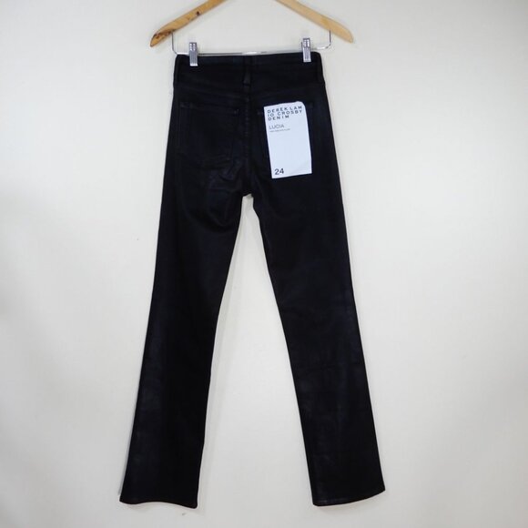 Derek Lamb 10 Crosby Lucia High Rise Split Hem JEANS 24 Coated Black NEW $285 - Picture 10 of 14